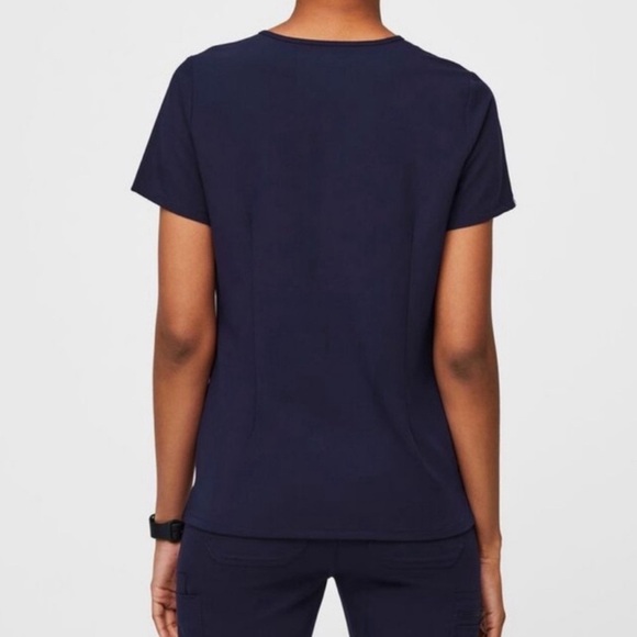 FIGS Casma Scrub Top Women's Short Sleeve V Neck Navy Blue Medical Size xs - Picture 2 of 6